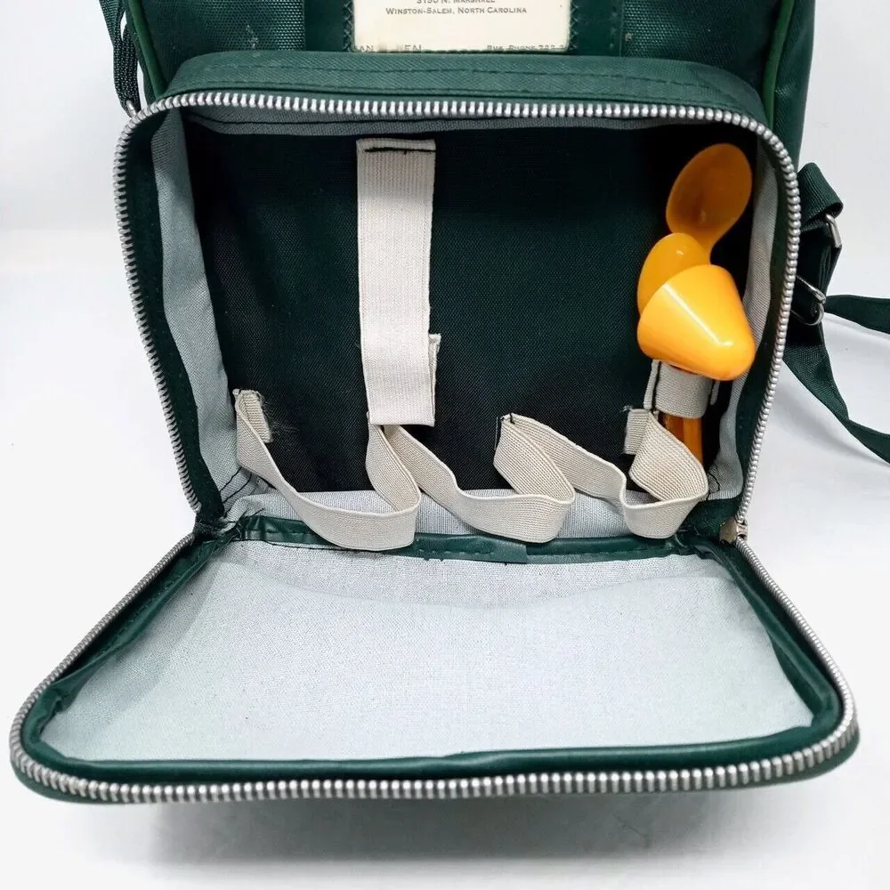 *READ* Vintage Oldsmobile Green Crossbody Side Shoulder Strap Travel Bag - Picture 7 of 16